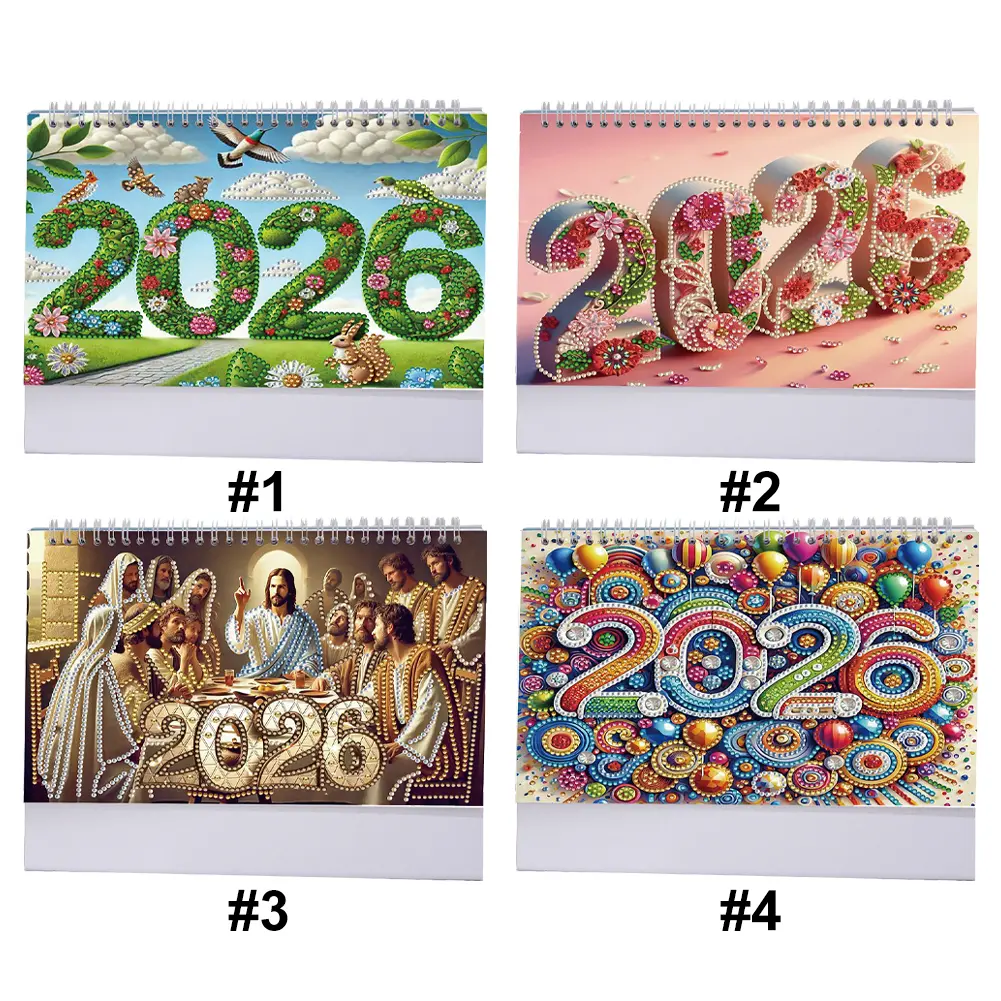 2026 Calendar Diamond Painting Calendar Set Diamond Painting Kit DIY Diamond Art Desk Calendar for Home Office School Scheduling