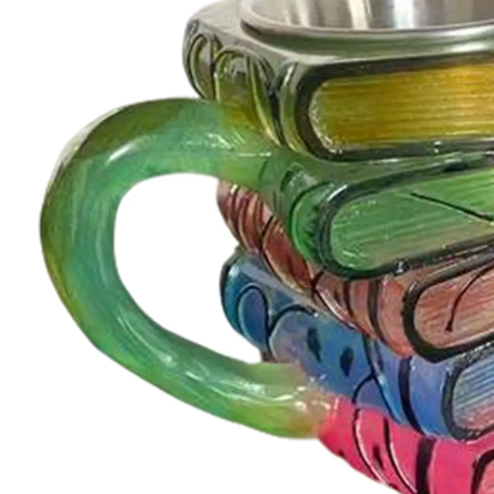 Novelty 3D Painted Books Coffee Mug Creative Drinking Cup Collection Gifts for Literature Lovers