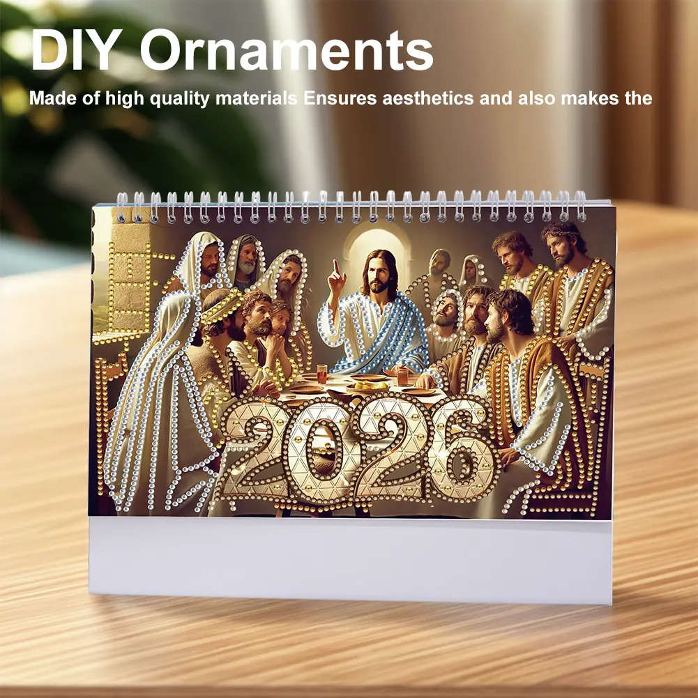 2026 Calendar Diamond Painting Calendar Set Diamond Painting Kit DIY Diamond Art Desk Calendar for Home Office School Scheduling