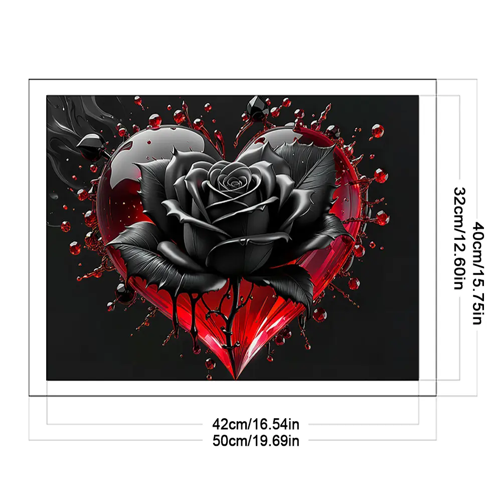 Rose Printed Cross Stitch Kit DIY 11CT Embroidery Craft Set Home Decoration