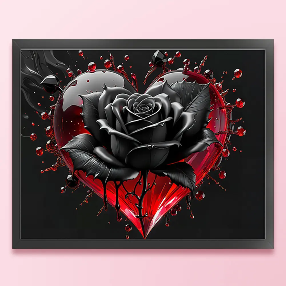 Rose Printed Cross Stitch Kit DIY 11CT Embroidery Craft Set Home Decoration