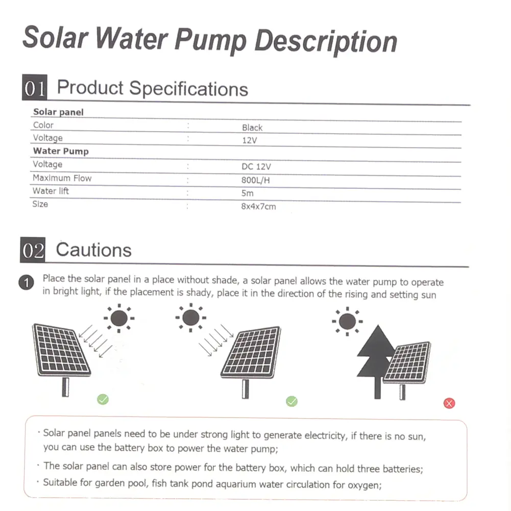 18V 30W Solar Water Pump Kit for Garden Fish Tank and Pond with Easy Installation and Portable Design