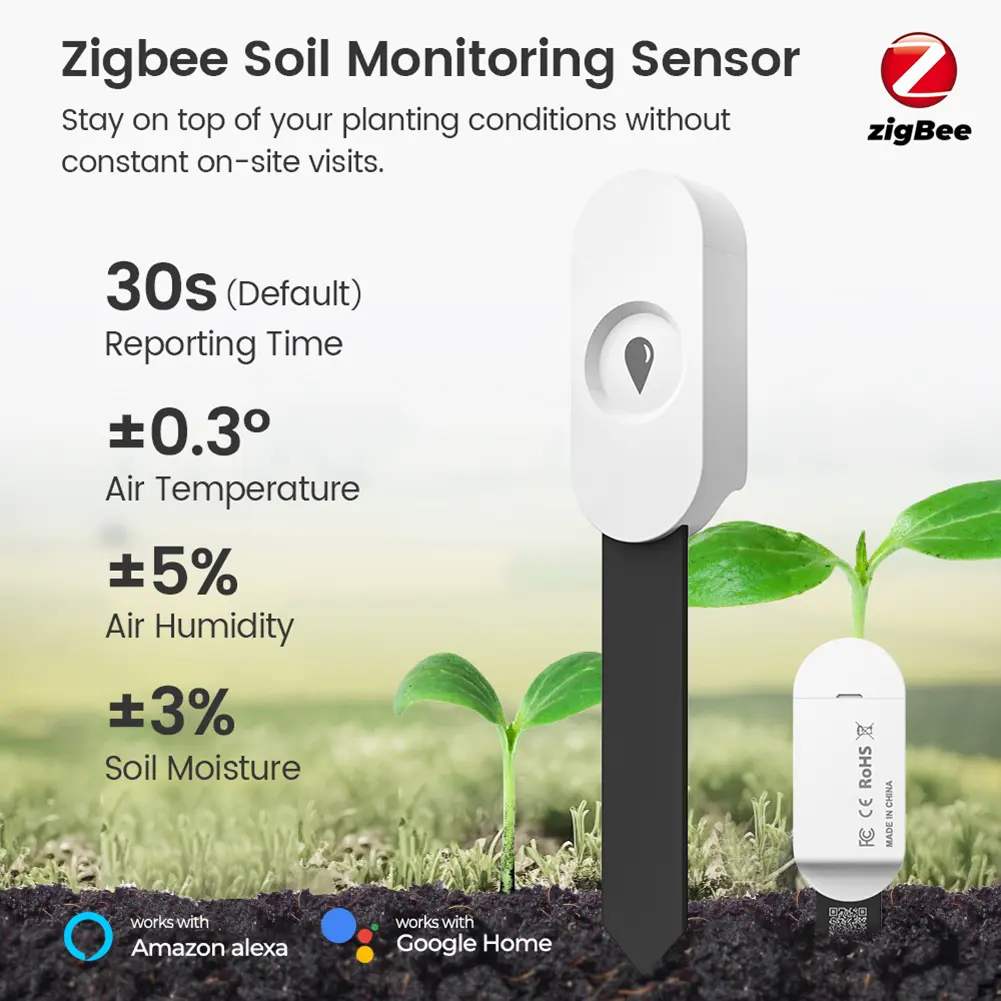 Zigbee Garden Automation Irrigation Detector App Remote Monitoring Temperature and Humidity Meter for Garden