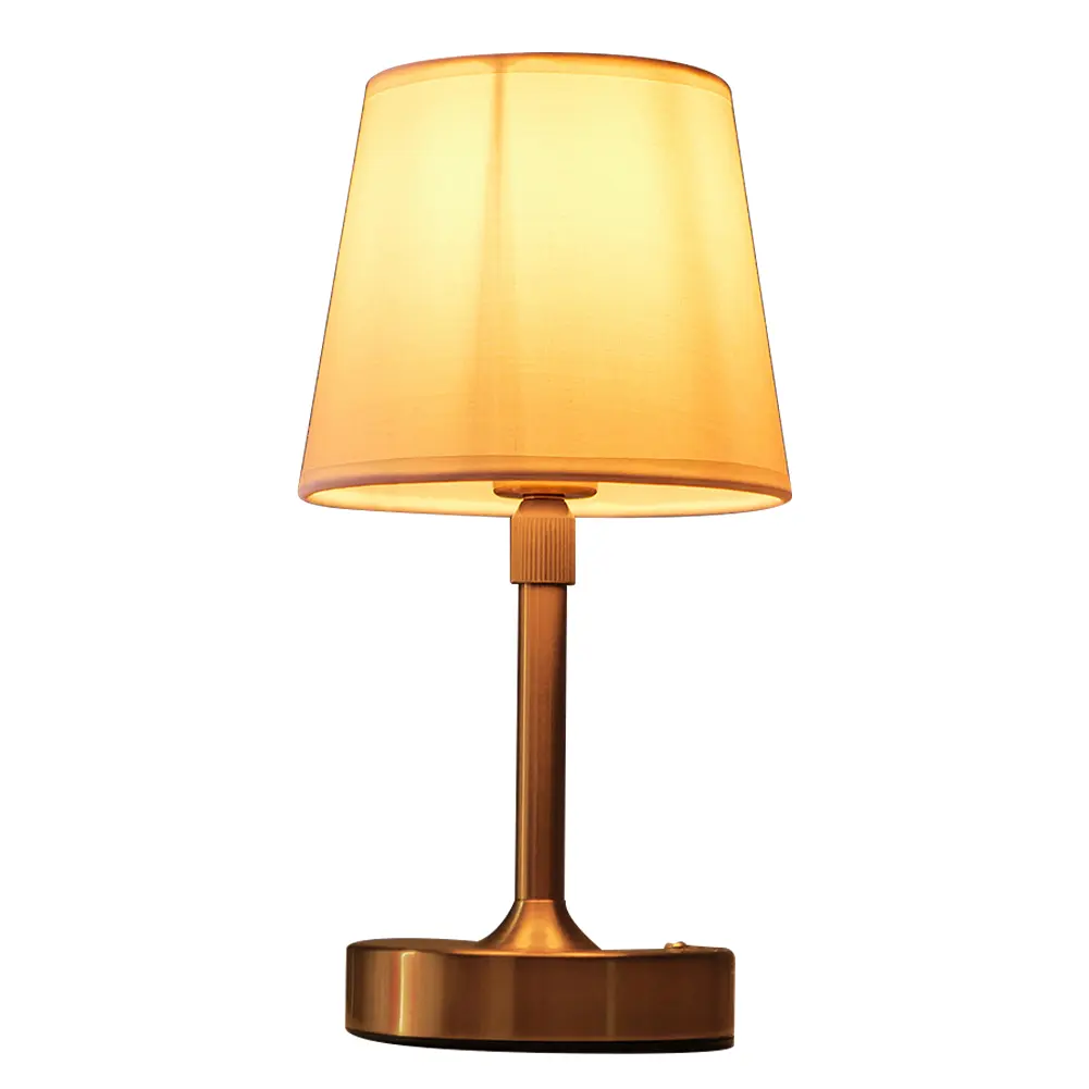 Cordless LED Metal Table Lamp USB Rechargeable 2200K Warm Light Pleated Decorative Atmosphere Light Portable Cordless Table Lamp