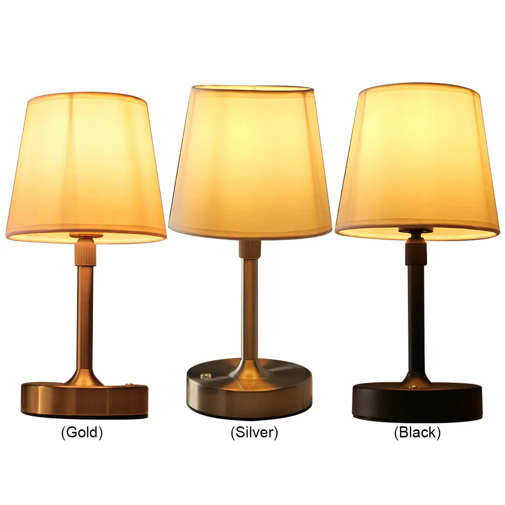 Cordless LED Metal Table Lamp USB Rechargeable 2200K Warm Light Pleated Decorative Atmosphere Light Portable Cordless Table Lamp