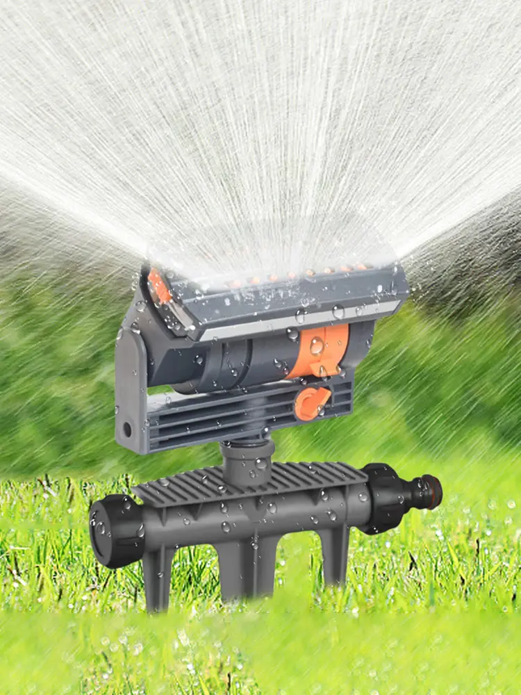 Oscillating Sprinkler Lawn Swing Sprinkler 16 Nozzles Garden Sprayer Adjustable Flow Watering Device for Plants Grasses Flowers