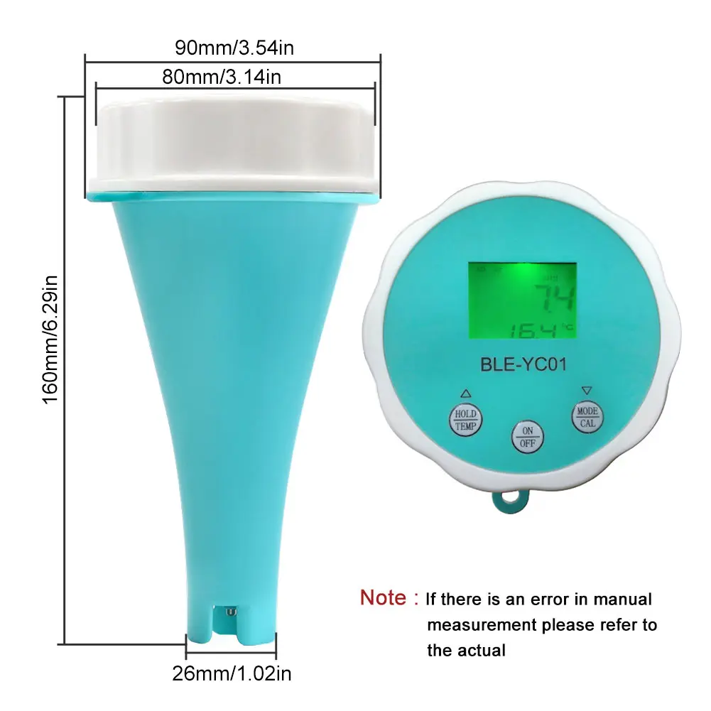6 in1 Water Quality Detector PH EC TDS ORP CL Temperature Calibration Chlorine Water Tester APP Online Monitor for Swimming Pool