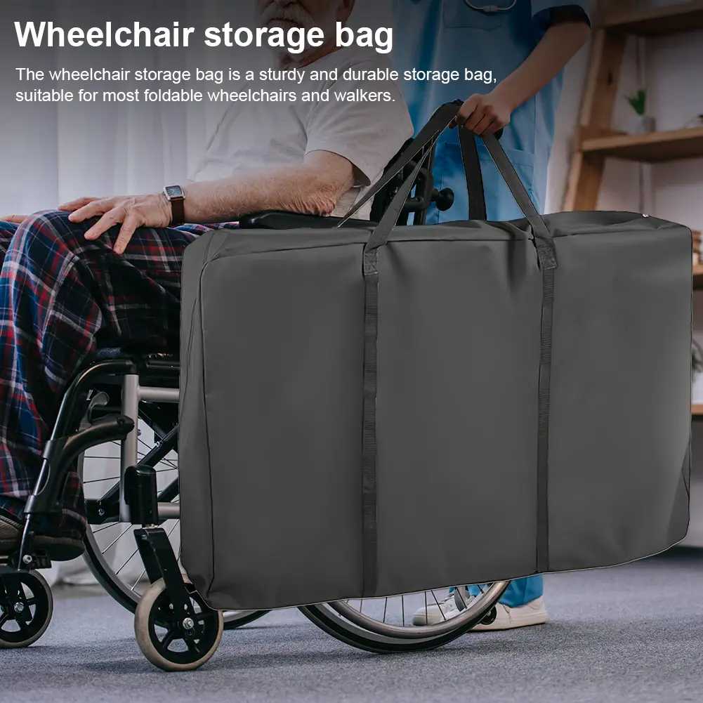 Foldable Wheelchair Bag Reusable Oxford Cloth Storage Bag Large Capacity Wheelchair Protective Cover for Folding Furniture