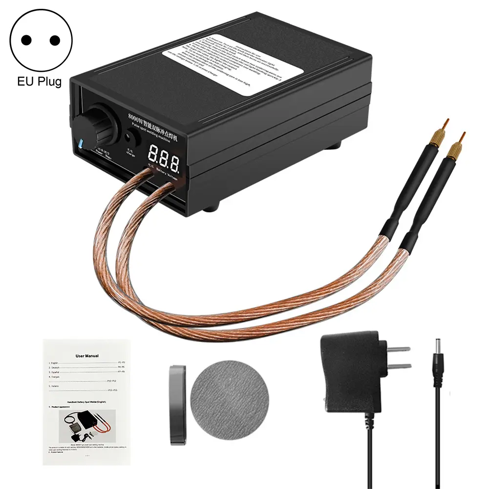 Portable Electric Welding Machine 8000W Pulse Spot Welding Equipment Digital Display for 18650 Battery and Welding Nickel Strip