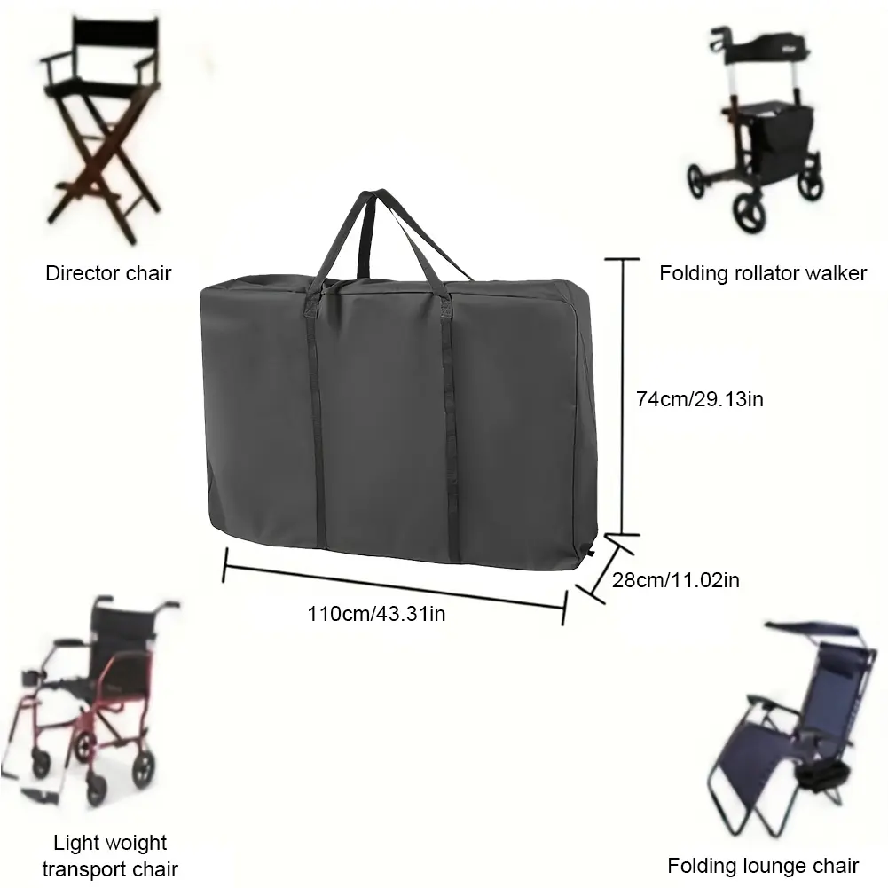 Foldable Wheelchair Bag Reusable Oxford Cloth Storage Bag Large Capacity Wheelchair Protective Cover for Folding Furniture