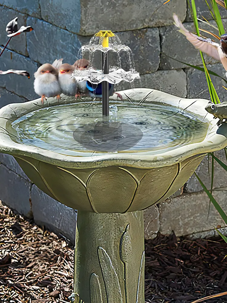 3-Tier Solar Bird Bath Fountain with Solar Panel Decorative Fountain Water Fountain and Birdbath for Yard Patio Deck Decoration
