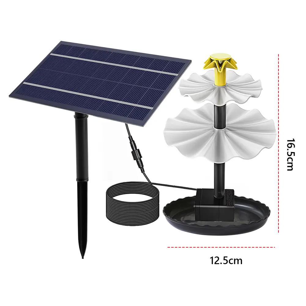 3-Tier Solar Bird Bath Fountain with Solar Panel Decorative Fountain Water Fountain and Birdbath for Yard Patio Deck Decoration