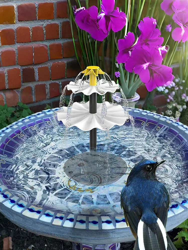 3-Tier Solar Bird Bath Fountain with Solar Panel Decorative Fountain Water Fountain and Birdbath for Yard Patio Deck Decoration
