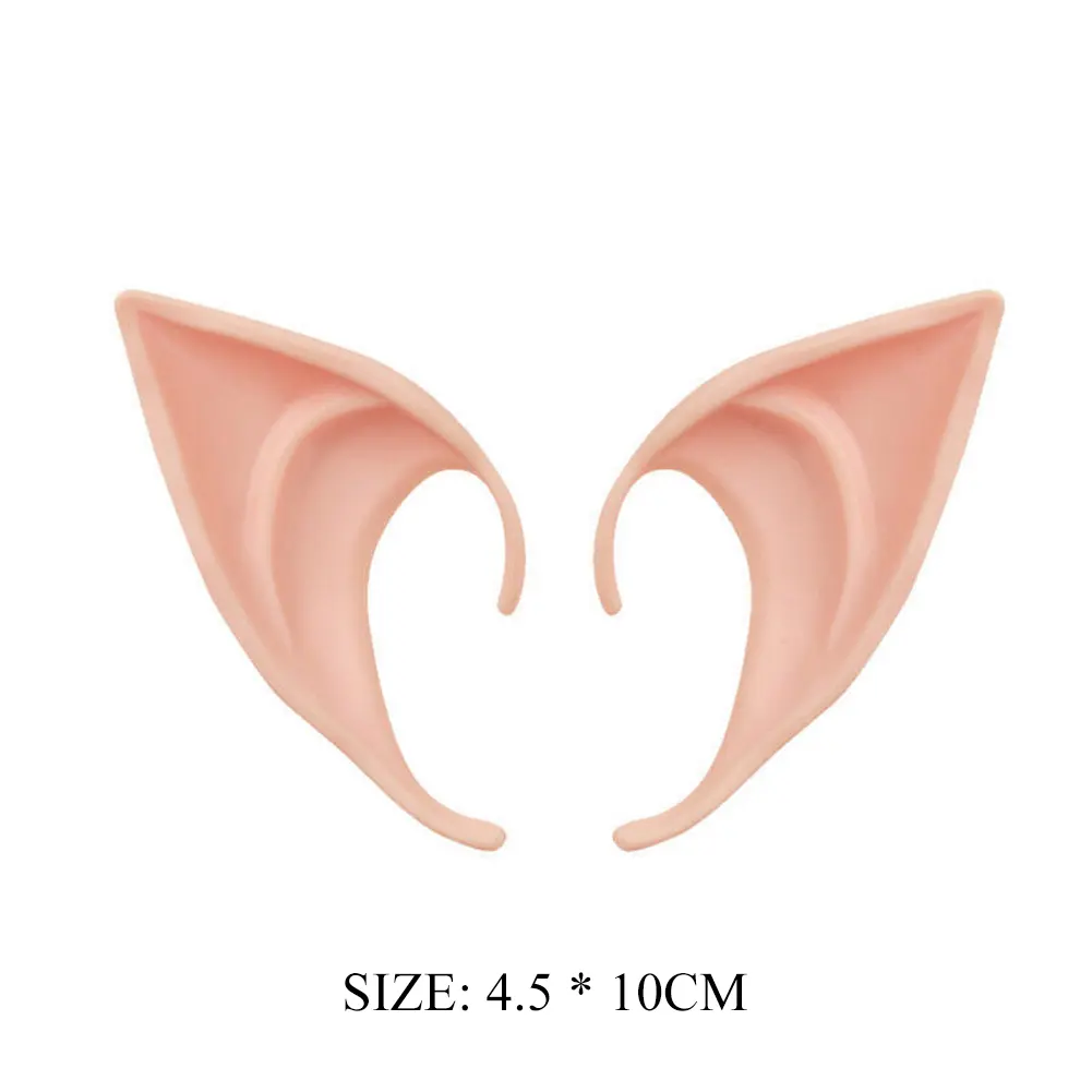 20-1Pairs Halloween Elf Ears Latex Ears for Angel Halloween Cosplay Decoration Masquerade Costume Fairy Photo Props for Girls