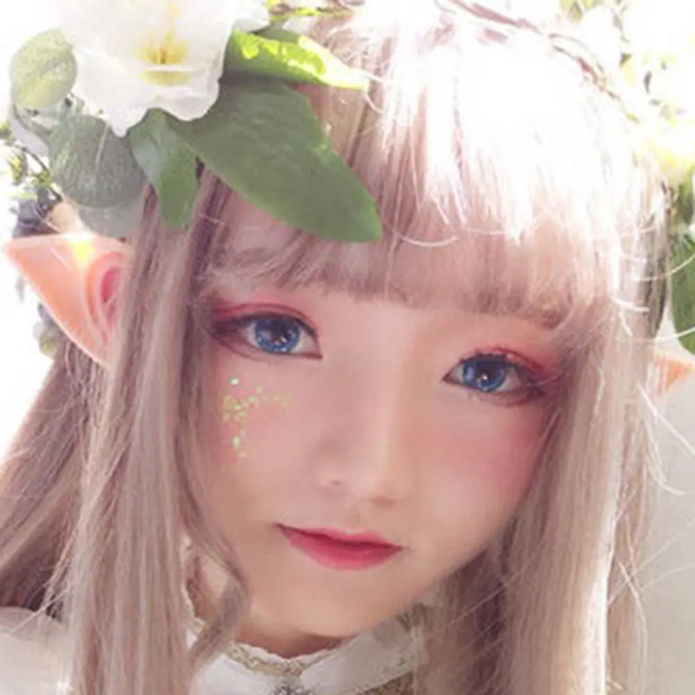 20-1Pairs Halloween Elf Ears Latex Ears for Angel Halloween Cosplay Decoration Masquerade Costume Fairy Photo Props for Girls