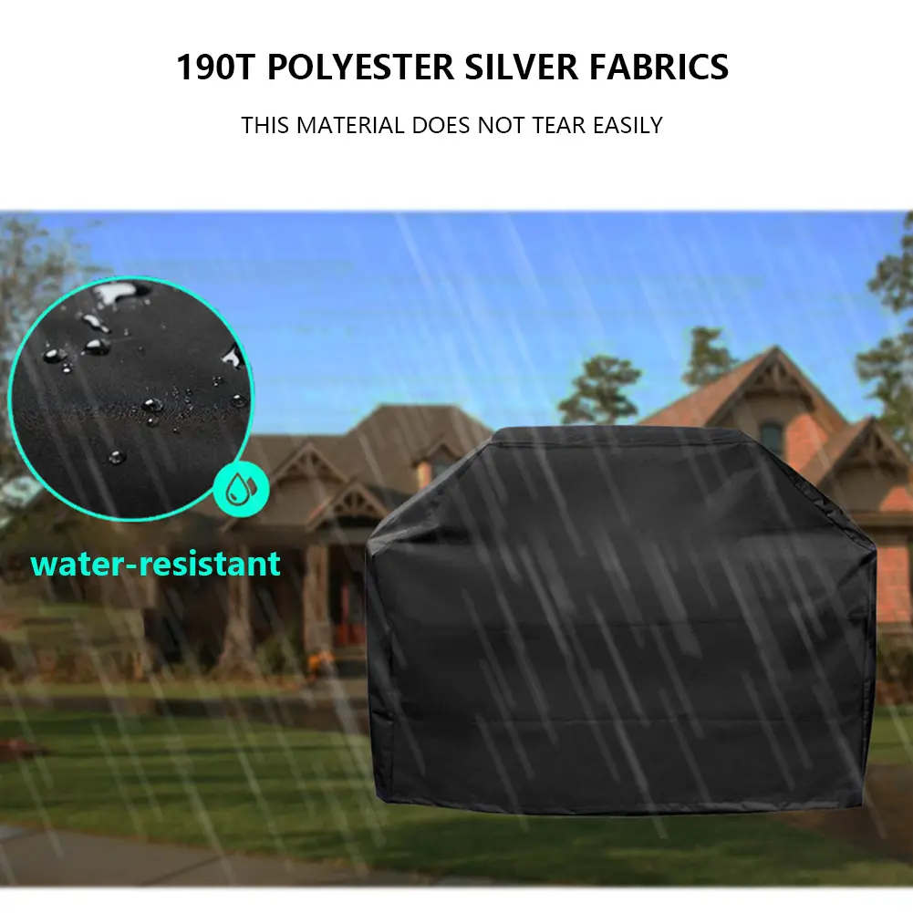 Outdoor Barbecue Cover Waterproof BBQ Oven Cover Anti-Dust Weather Resistant Square Rain Protective