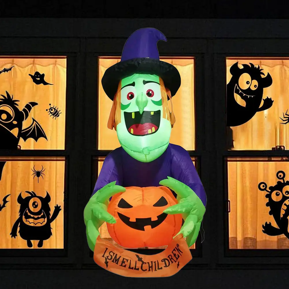 Halloween Inflatables Witch Decorations Outdoor Scary Witch Broke Out From Window Climbing Window Witch Model Halloween Decor