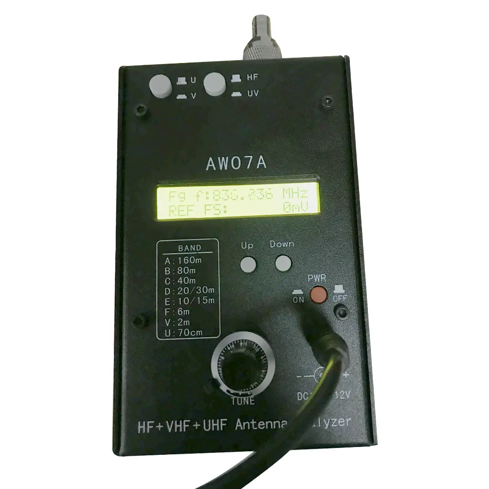 HF/VHF/UHF AW07A 1.5-470MHZ 160M Multiband Antenna Analyzer SWR Antenna Meter Tester RF Impedance Antenna Analyzer for Ham Radio