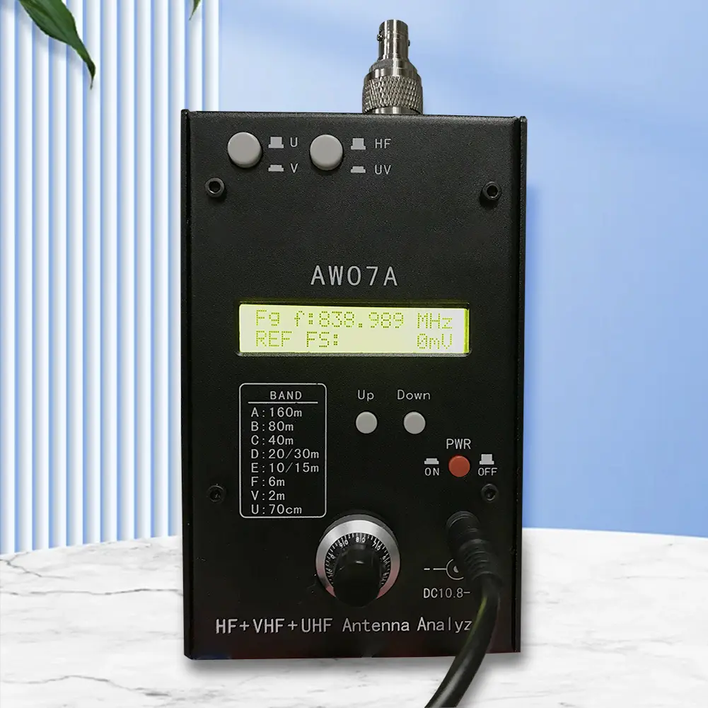 HF/VHF/UHF AW07A 1.5-470MHZ 160M Multiband Antenna Analyzer SWR Antenna Meter Tester RF Impedance Antenna Analyzer for Ham Radio