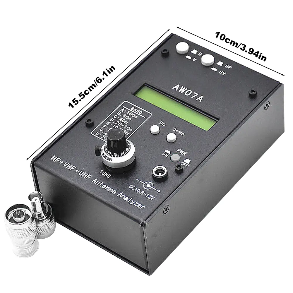 HF/VHF/UHF AW07A 1.5-470MHZ 160M Multiband Antenna Analyzer SWR Antenna Meter Tester RF Impedance Antenna Analyzer for Ham Radio