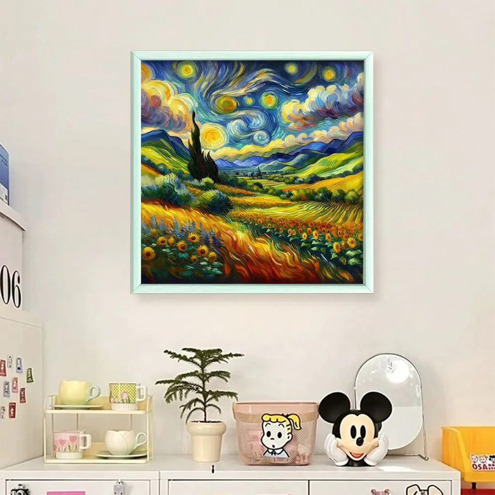 Starry Sky Printed Cross Stitch Kit DIY 11CT Embroidery Craft Set Home Decor