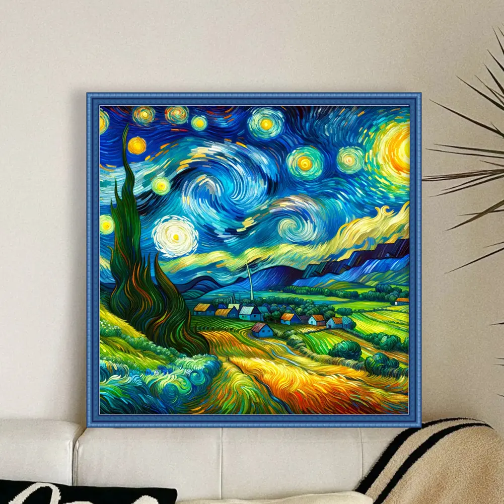 Starry Sky Printed Cross Stitch Kit DIY 11CT Embroidery Craft Set Home Decor