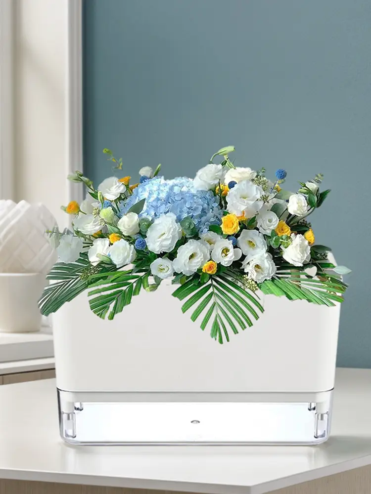 Self Watering Plant Pot Self Watering Planter with Cotton Rope Transparent Flower Pot Double Layer Flowerpot for Indoor Plants