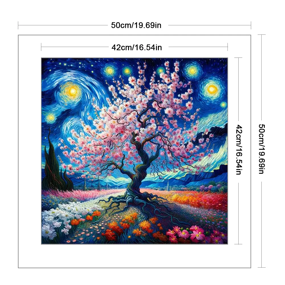 Starry Sky Printed Cross Stitch Kit DIY 11CT Embroidery Craft Set Home Decor