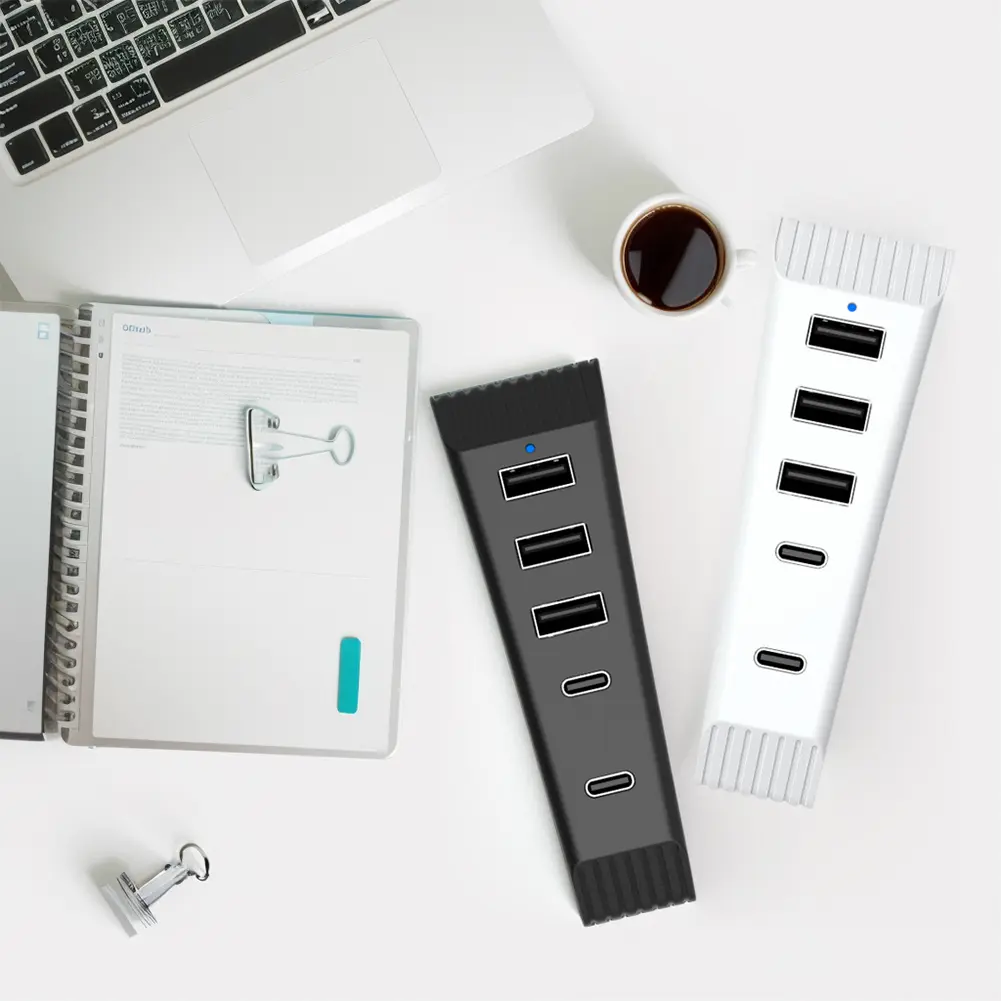 5 in 1 USB Hub USB Expansion Container 3USB & 1 Type C Port & 1 Type-C 3.1 for Playstation 5 Slim (Disc/Digital Edition)