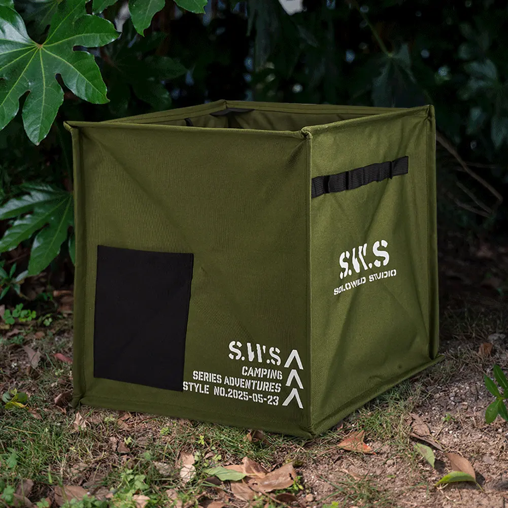 Foldable Dirty Clothes Basket with Handle Folding Camping Bucket Large Capacity Foldable Trash Can for BBQ Picnic Hiking