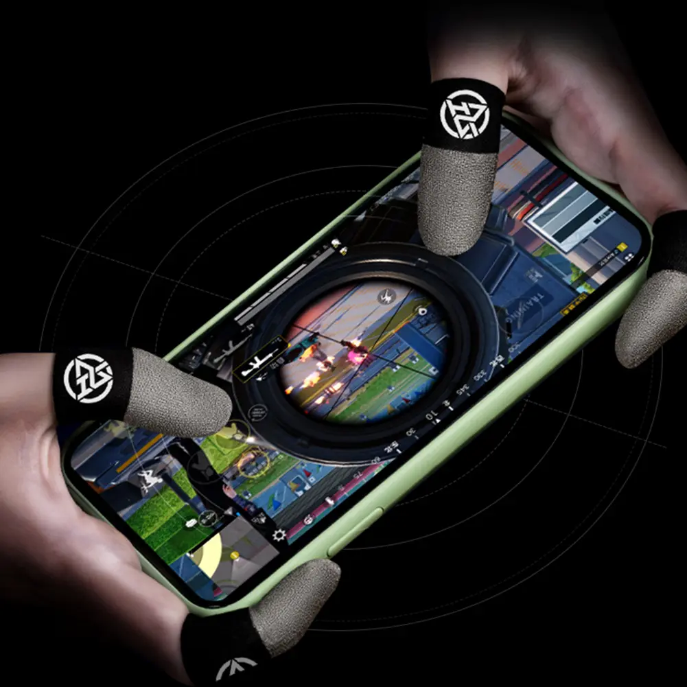 Game Fingertip Gloves Luminous Anti-slip Touch Screen Finger Sleeve Breathable Gaming Finger Cots for PUBG Phone Games Accessory