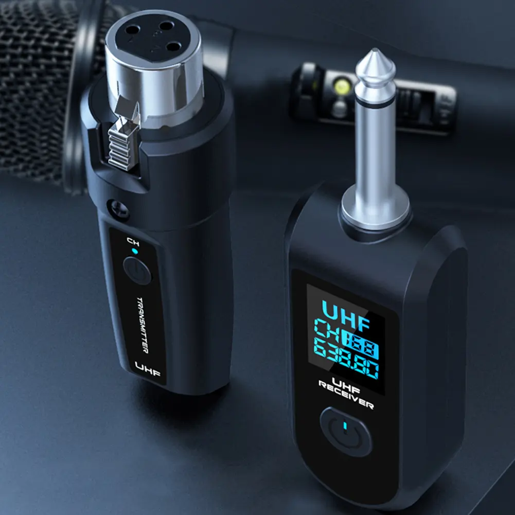 Wireless Microphone Converter XLR Transmitter and Receiver Signal Adapter for Audio Mixer Dynamic Mic Electric Guitar Bass