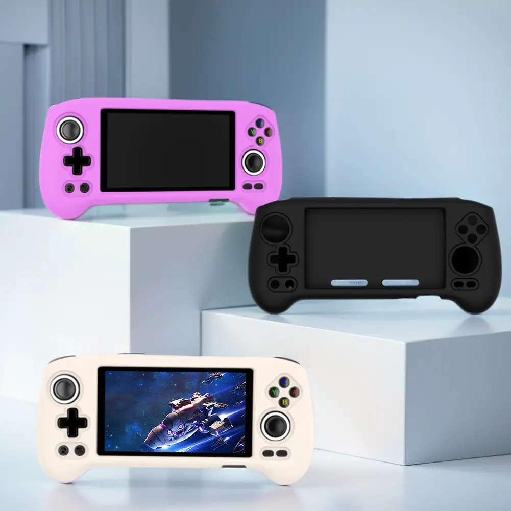 Silicone Protective Cover Anti-Scratch Game Console Silicone Case Protector Cover for Anbernic RG556 Retro Handheld Game Console