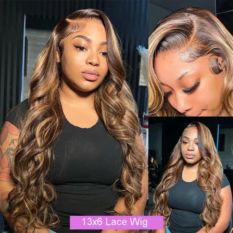 Silkwave 13x6 Highlight Body Wave Hd Lace Front Human Hair Wig 13x4 Hd Lace Wig Brazilian Blonde 4/27 Colored Frontal Wig
