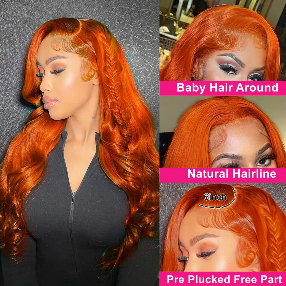 Silkwave Body Wave Hd Lace 13X6 Wigs Human Hair Orange Ginger Transparent Lace Front Wig13X4 Lace Front Human Hair Wigs