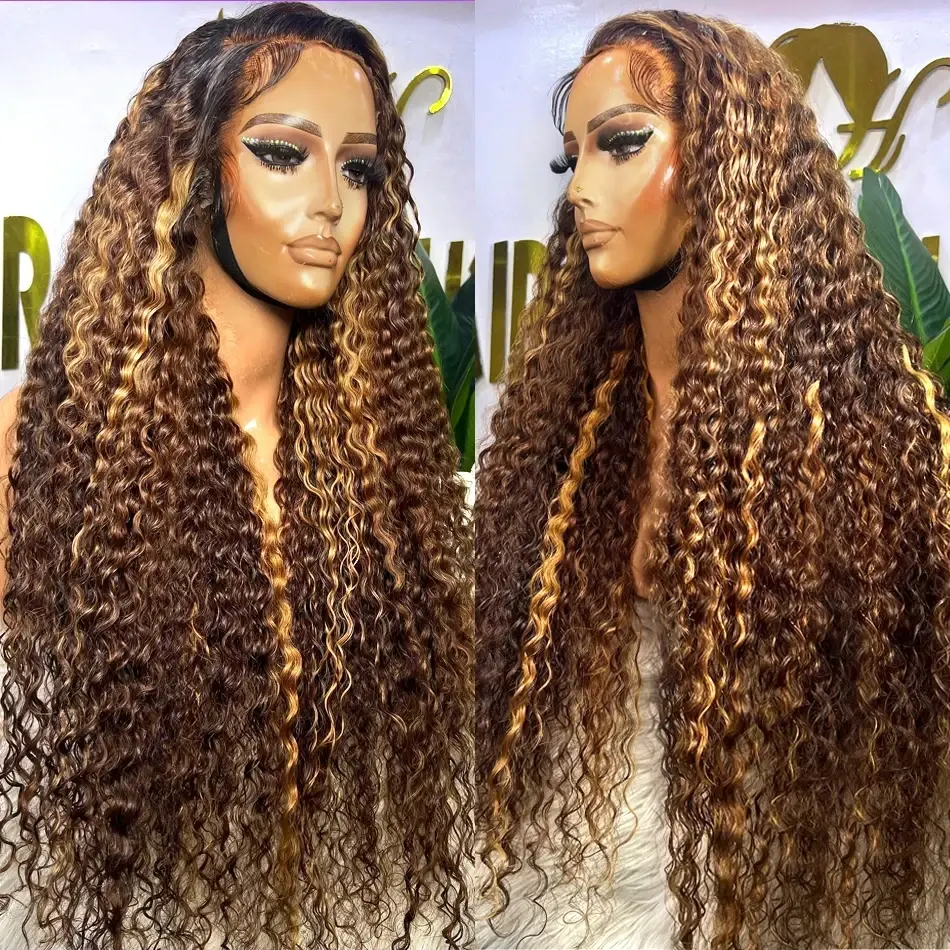Silkwave 30 Inch Highlight Ombre Deep Wave Hd Lace Front Wig 13x4 Colored Curly Human Hair Wig 13x6 Lace Frontal Wigs For Women