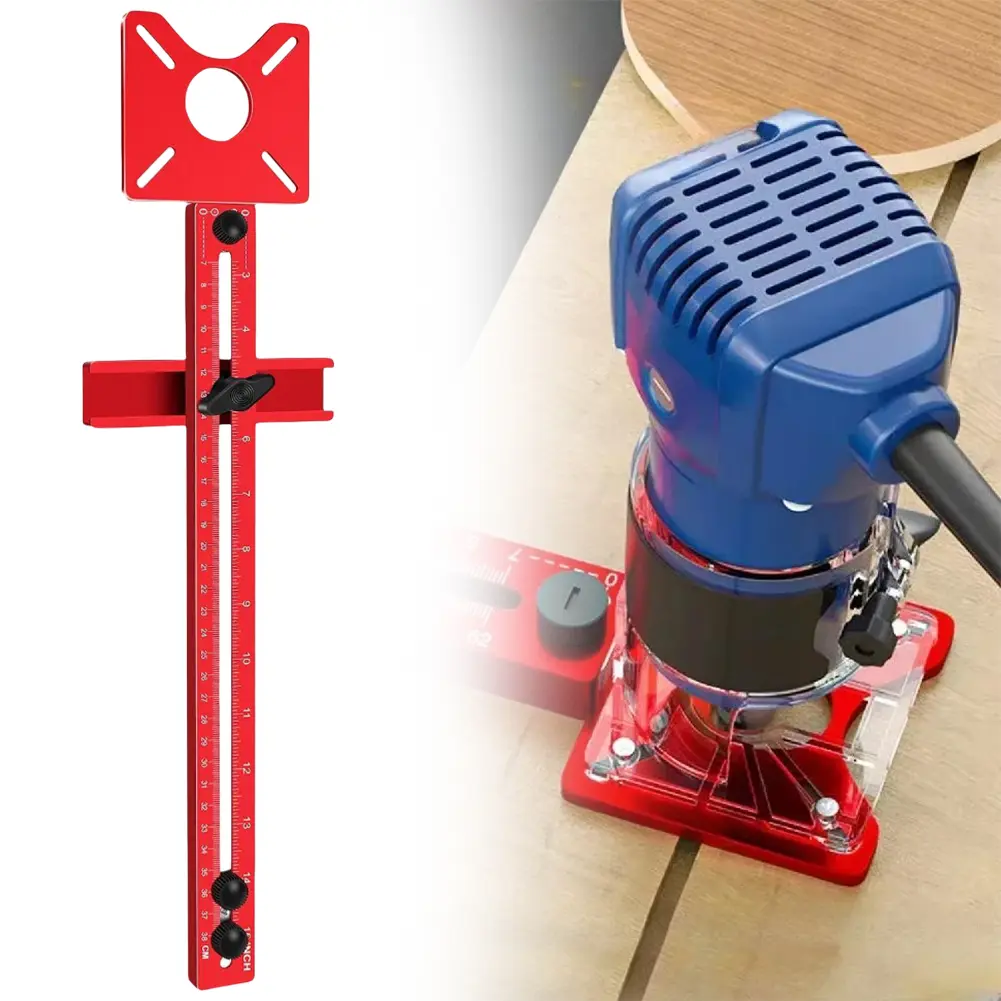 4 in 1 Router Circle Cutting Jig Aluminum Alloy Router Jig Tool Adjustable Cabinet Hardware Jig Multifunctional for Woodworking