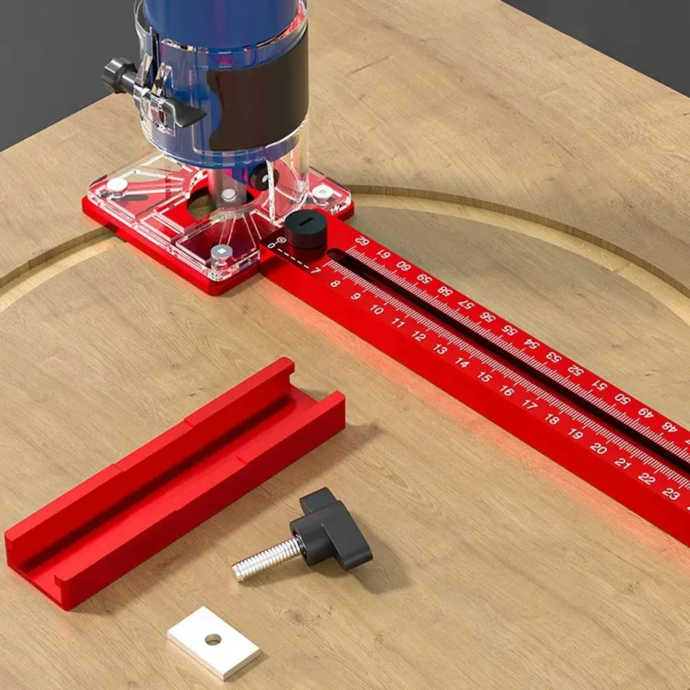 4 in 1 Router Circle Cutting Jig Aluminum Alloy Router Jig Tool Adjustable Cabinet Hardware Jig Multifunctional for Woodworking