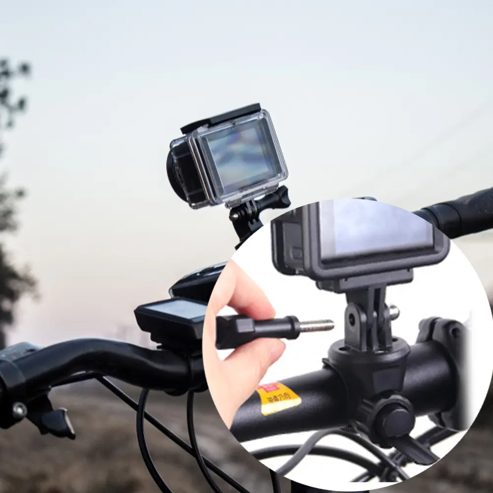 Bicycle Camera Stand Universal Bicycle Camera Mount Holder Sports Camera Bracket for Round Flat Handlebar Bicycle