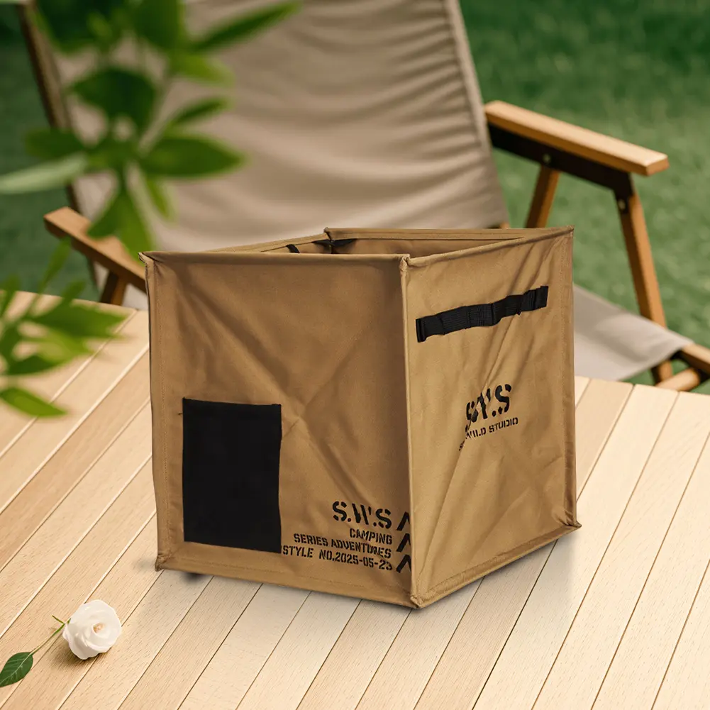 Portable Lawn & Leaf Waste Bag with Handle Folding Camping Bucket Large Capacity Foldable Trash Can for BBQ Picnic Hiking