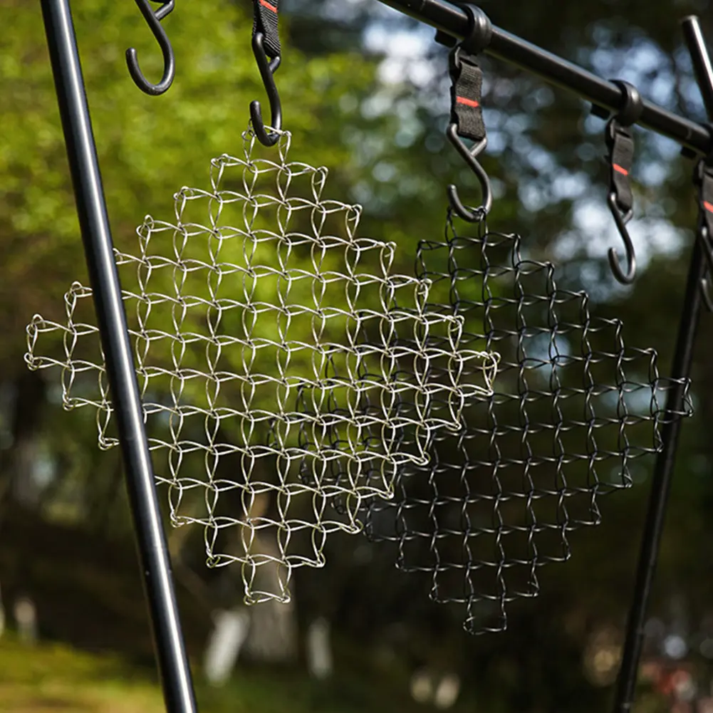 Outdoor Spring Insulated Mat 304 Stainless Steel Heat Insulation Pad Heat Resistant Mat for Hot Dishes Pots and Pans for Camping