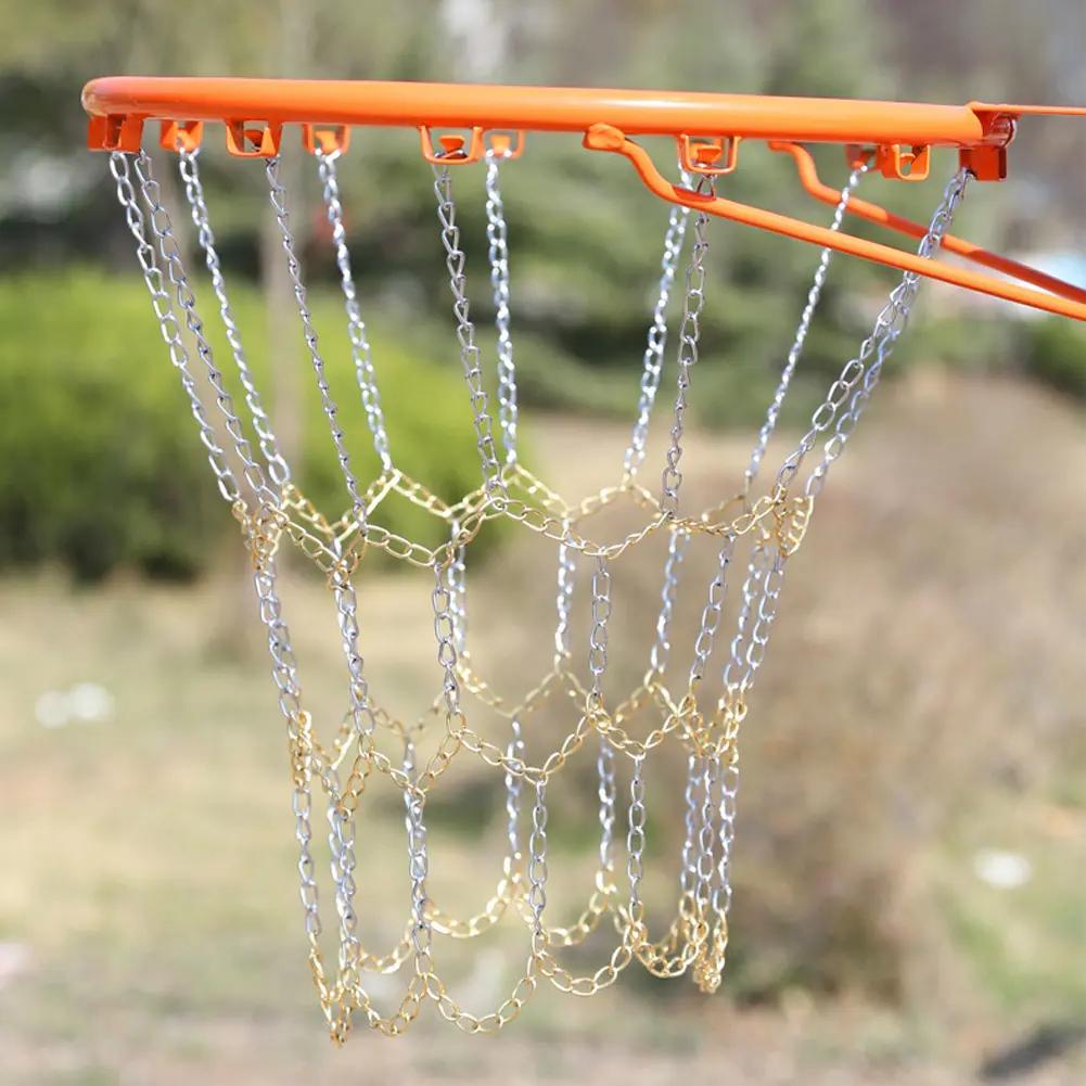 Basketball Net Rustproof Galvanized Iron  Basketball Target Net Heavy Duty Basketball Net Replacement for Basketball Hoop