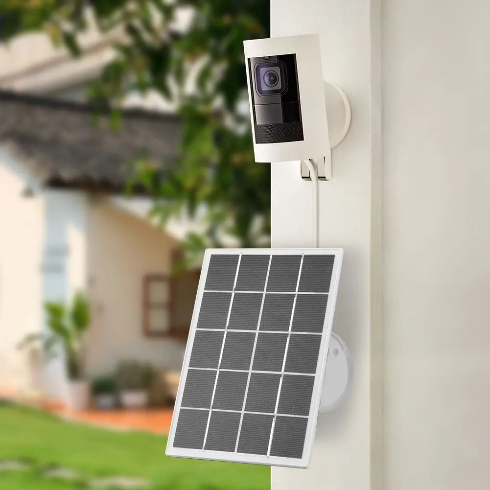 10W Solar Panel for Ring Camera Waterproof Solar Panel Kit with 9.8ft DC5.5mm Charging Cable for Ring Stick Up Cam/Spotlight Cam