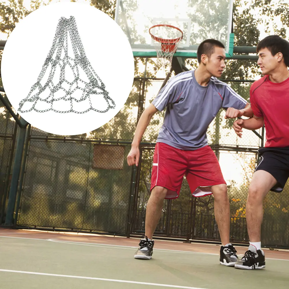 Basketball Net Rustproof Galvanized Iron  Basketball Target Net Heavy Duty Basketball Net Replacement for Basketball Hoop