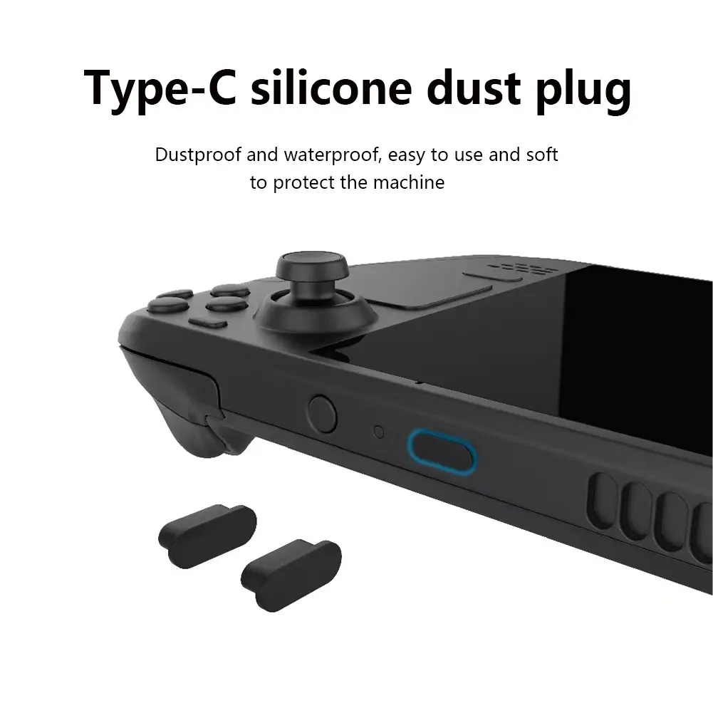 For Steam Deck Host Protection Set Dust Plug Touchpad Sticker Button Stickers Silicone Thumbstick Caps Dustproof Net