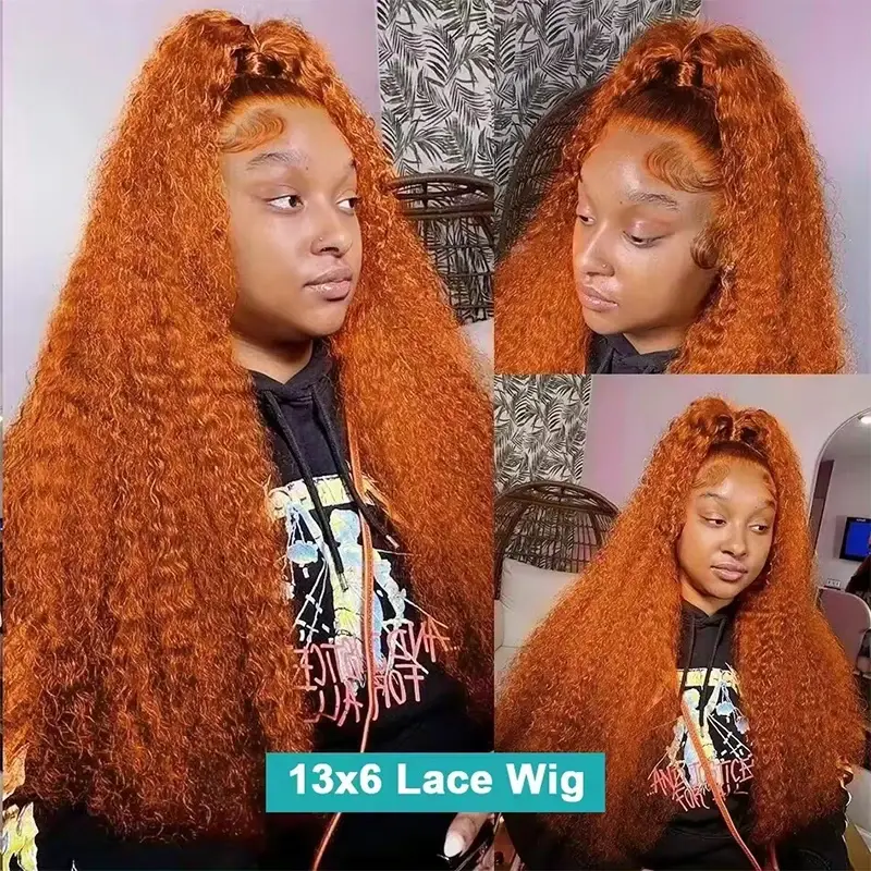 Silkwave Ginger Orange Deep Wave 13x6 Lace Front Wigs Human Hair 180% Density Water Wave Wig 350 Colored Human Hair Wig