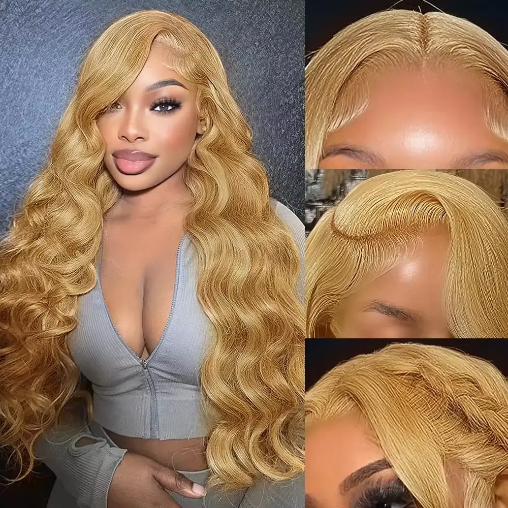Silkwave 27# Honey Blond 13x4 Body Wave Lace Frontal Human Hair Wigs Brazilian Colored Loose Water Wave 13x6 Hd Lace Front Wigs
