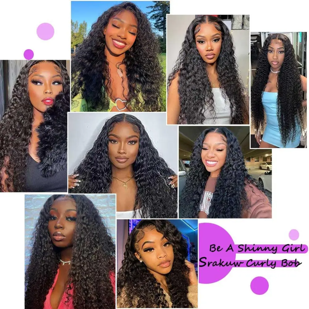 Glueless Wigs Human Hair Ready To Wear Curly Lace Frontal Wig Plucked Pre Cut  4x4 5x5 Deep Wave Lace Closure Wigs For Women
