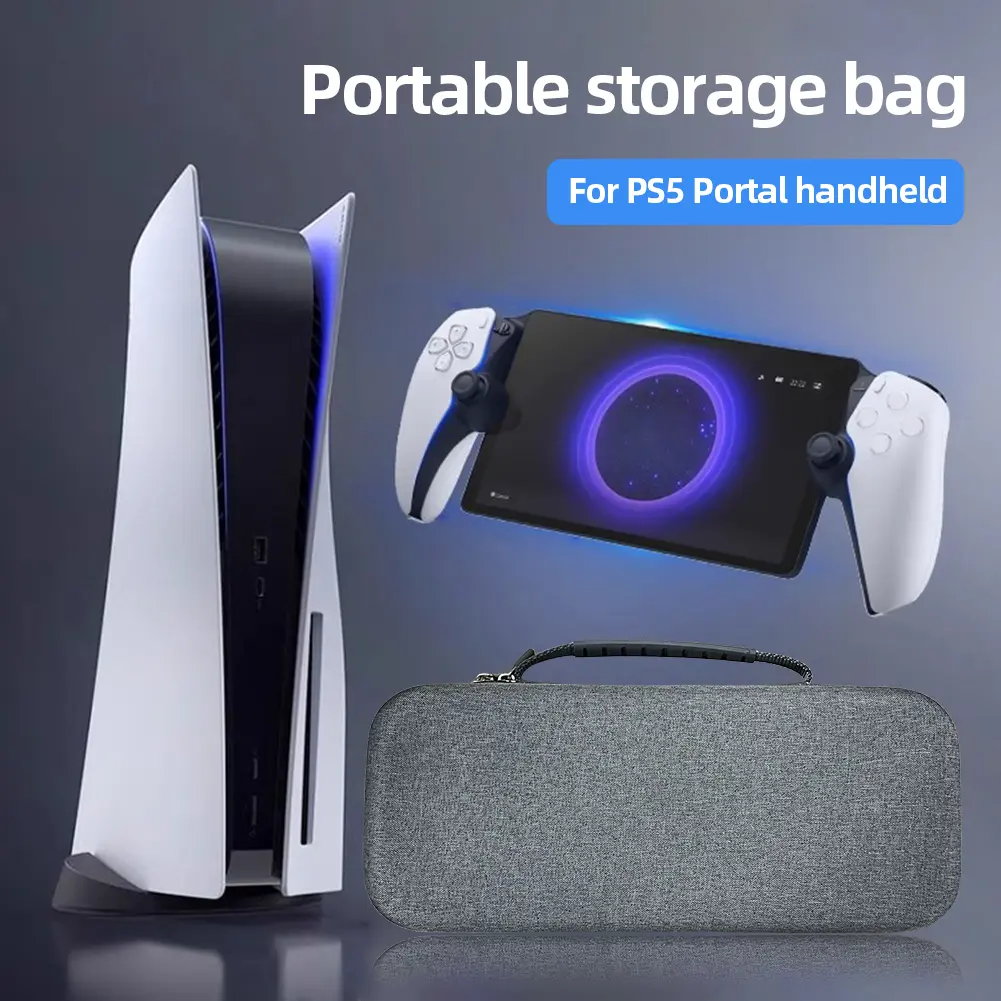 EVA Carrying Case Bag Shockproof Hard Storage Box Anti-Scratch with Mesh Pocket for PS5 Portal
