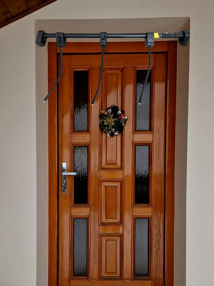 Front Door Garland Hanger Removable Christmas Ornaments Hanger No Nails Or Screws Telescopic Hanging Rod for Christmas Decor